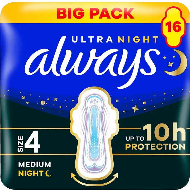 Always 16kpl Ultra Secure Night Medium S4 with wings terveysside
