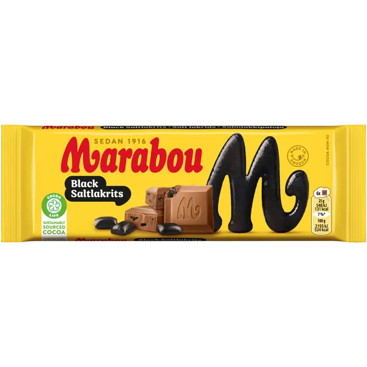 Marabou Black saltlakrits 100g suklaalevy