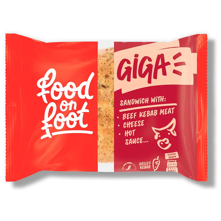 FOOD ON FOOT Giga võileib veisekebabiliha, juustu ja vürtsika kastmega 255 g
