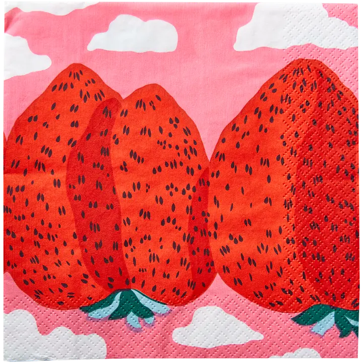 Marimekko Mansikkavuoret punainen lautasliina 20kpl/33cm