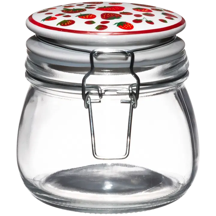 Marjukka Glasburk med patentlock jordgubb 500 ml