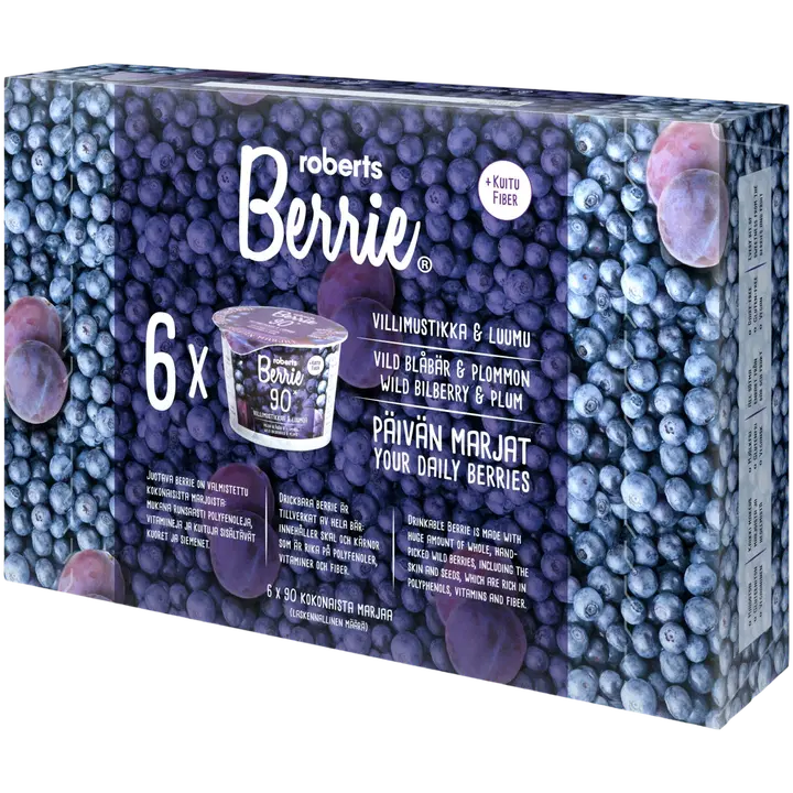 6 x Roberts Berrie mustikka & luumu 100 ml