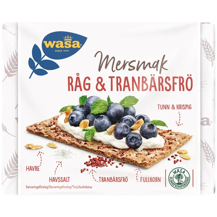 Wasa Mersmak Ruis & Karpalonsiemen näkkileipä 245g