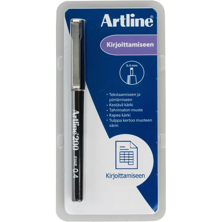 Artline kuitukynä 200 0,4mm musta