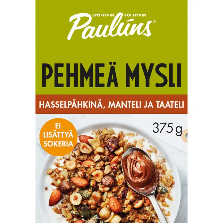 Paulúns hasselnöt-mandel-dadel soft müsli 375g