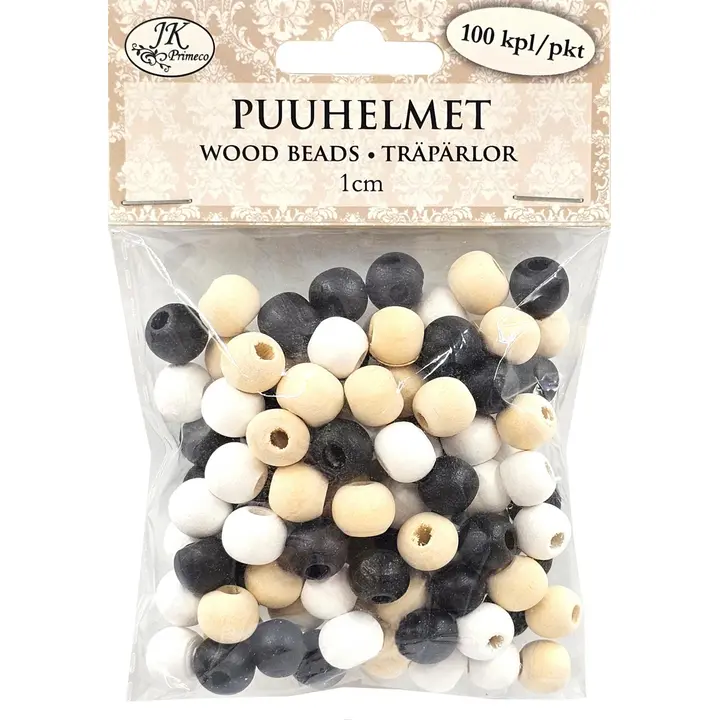 J.K. Primeco Puuhelmet 1cm Naturlajitelma 100kpl