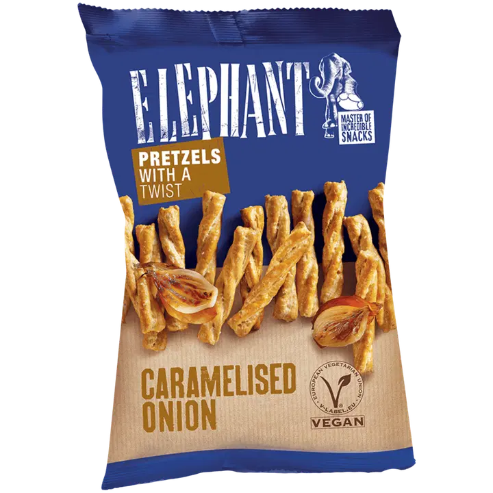 Elephant kierrepretzelit karamellisoitu sipuli 80g