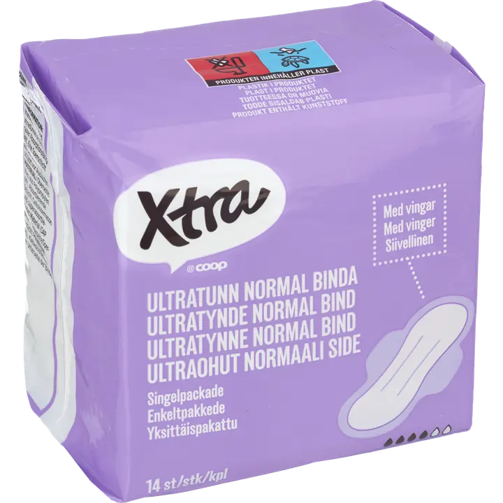 Xtra siivellinen ultraohut normaali side 14 kpl