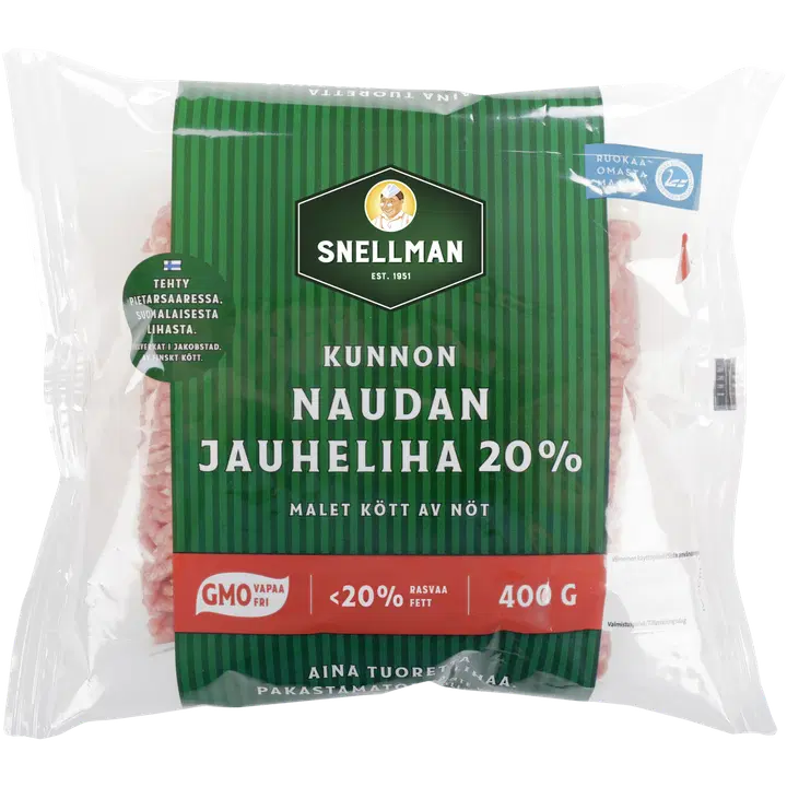 Snellman Kunnon naudan jauheliha 20 % 400 g