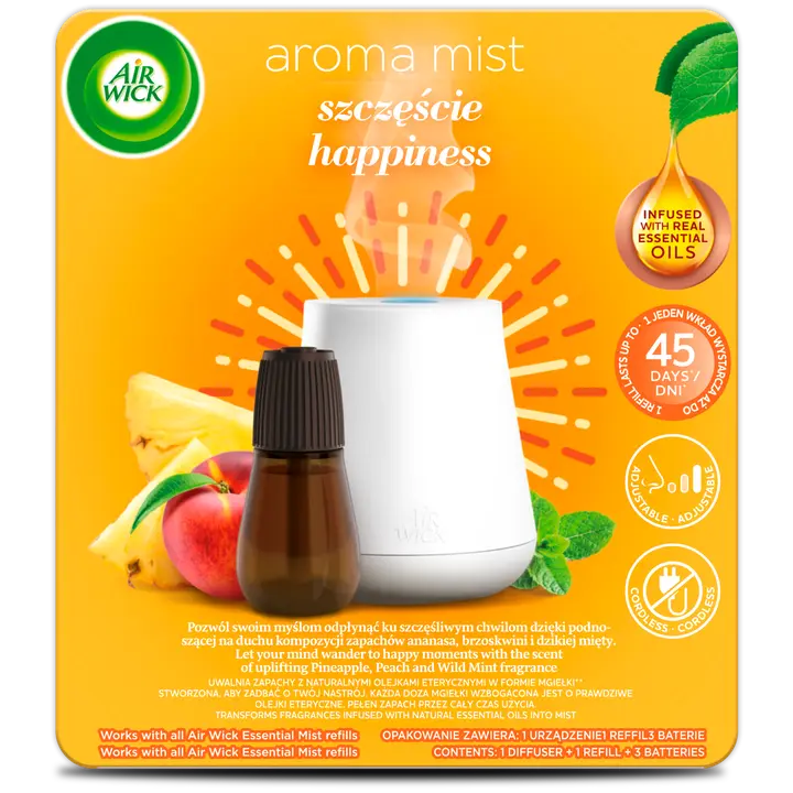 Air wick essential mist komplekt happiness 20ml