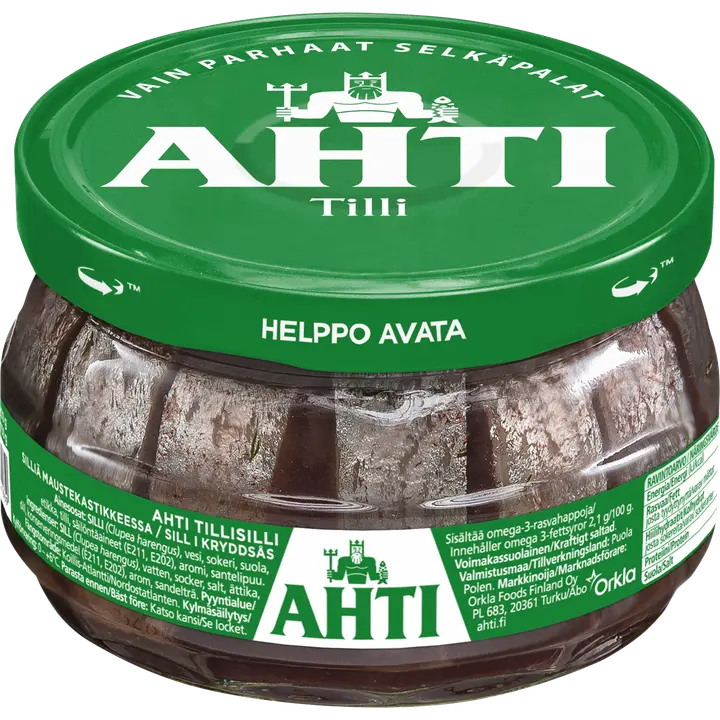 Ahti tillisilli, silliä maustekastikkeessa 240/150g