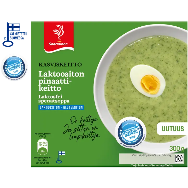 Saarioinen Laktoositon pinaattikeitto 300g