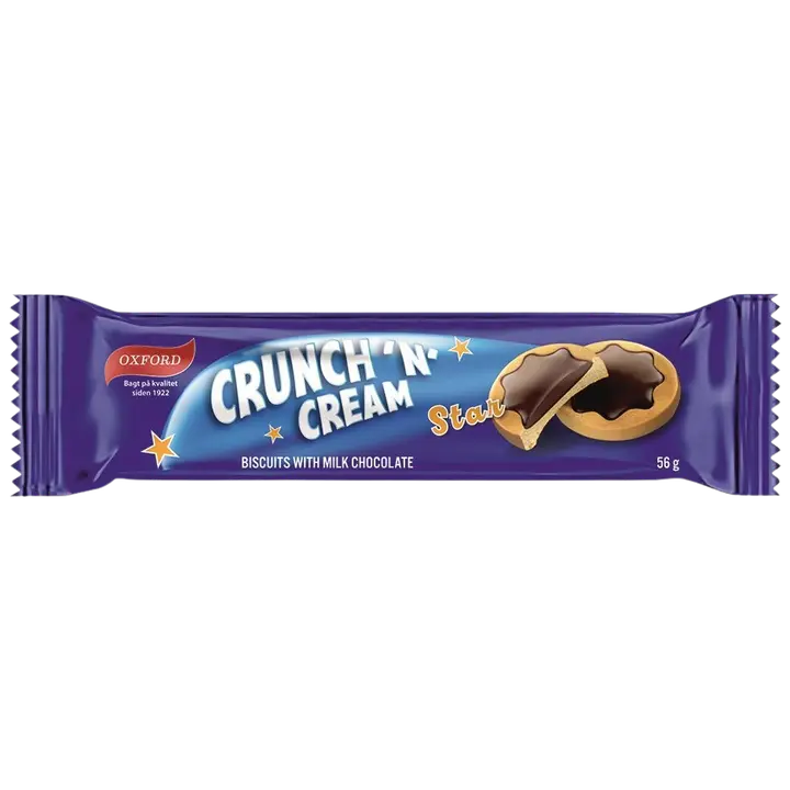 Oxford krõbedad küpsised piimašokolaadiga 23% “star” 56g