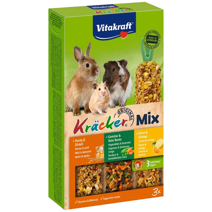 Vitakraft Jyrsijän Kräcker Trio-Mix 168g/3kpl