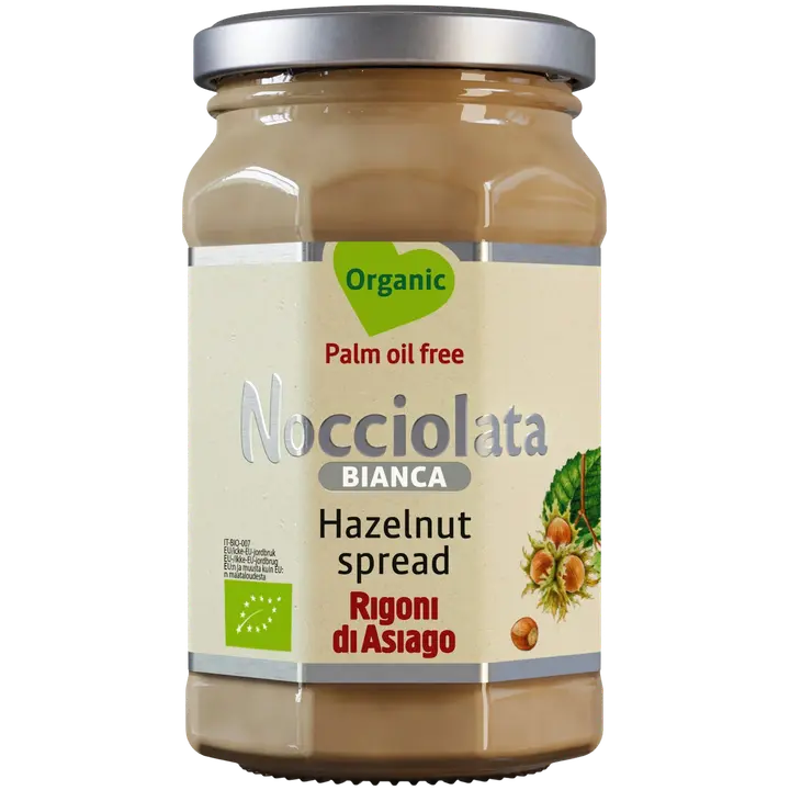 Rigoni di Asiago Nocciolata Luomu Vaalea hasselpähkinälevite 250g