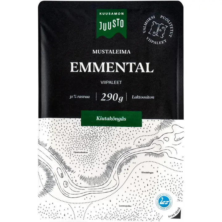 Kuusamon Juusto mustaleima Emmentalviipale 290 g