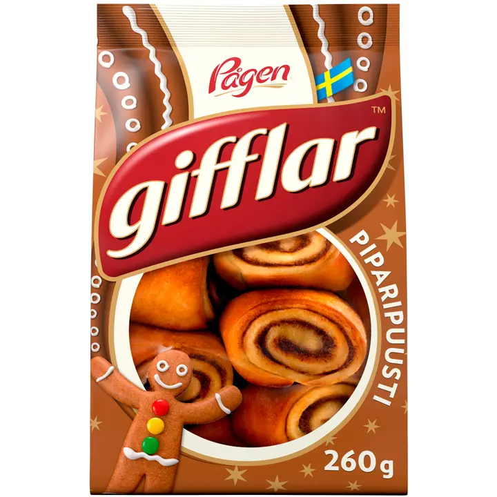 Pågen Gifflar Gingerbread piparkakun makuiset pikkupullat 260g