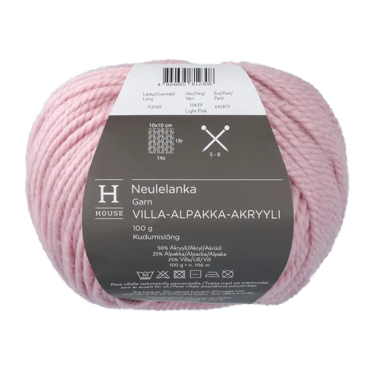 House neulelanka villa-alpakka-akryyli 112589 100 g Light Pink 10639