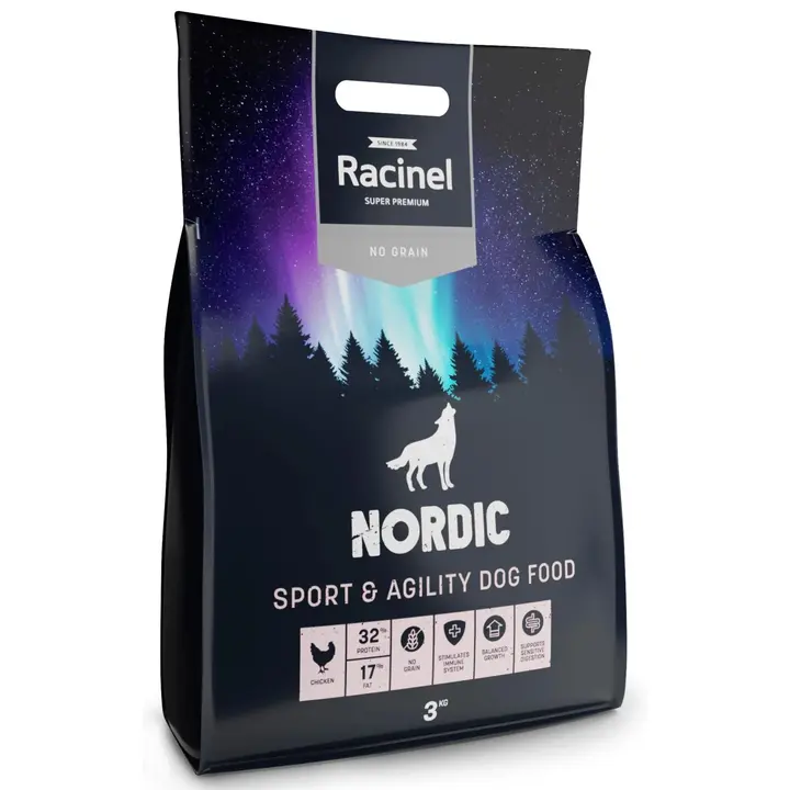 Racinel Nordic sport & agility täysravinto kaikille aktiivisille koirille 3 kg