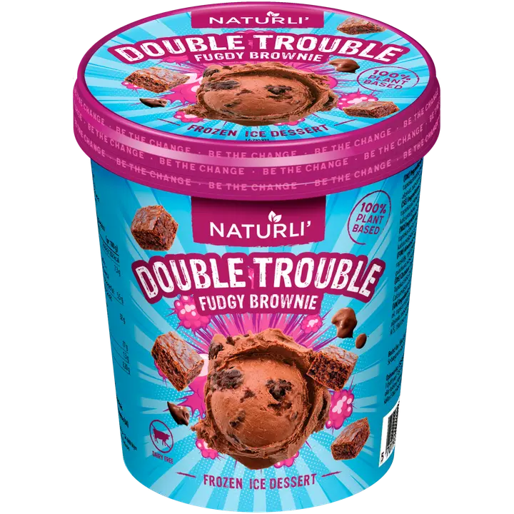 Naturli' double trouble fudgy brownie vegaaninen jäätelö 450ml/300g