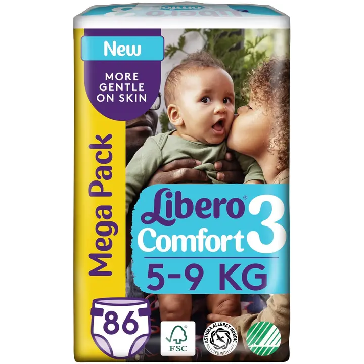 Libero Comfort teippivaippa koko 3, 5-9 kg, 86 kpl