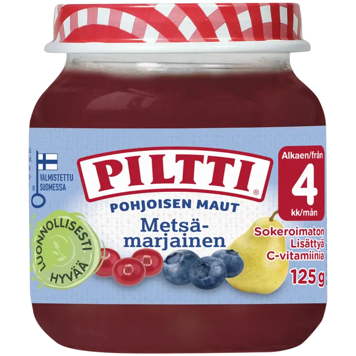 PILTTI 125g Pohjoisen maut Metsämarjainen marja- ja hedelmäsose 4kk