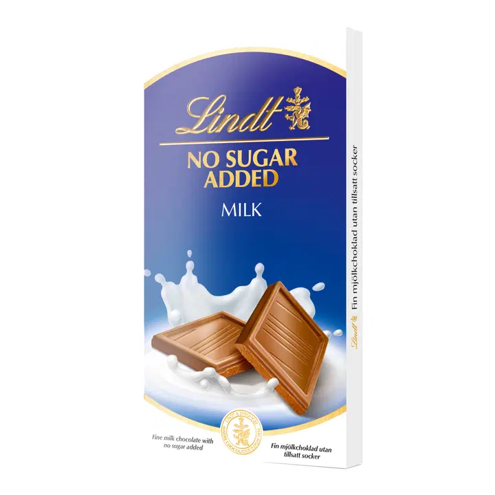 Lindt No Added Sugar maitosuklaalevy 100g