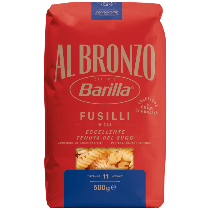 Barilla Al Bronzo Fusilli durumvehnästä valmistettu pasta 500g