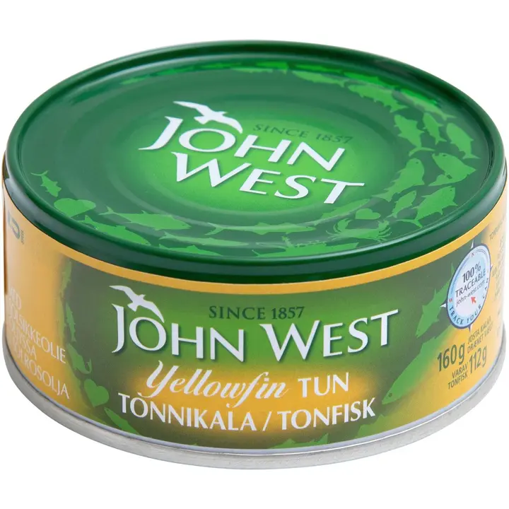 John West Yellowfin tonnikalaviipaleita auringonkukkaöljyssä 160g/112g