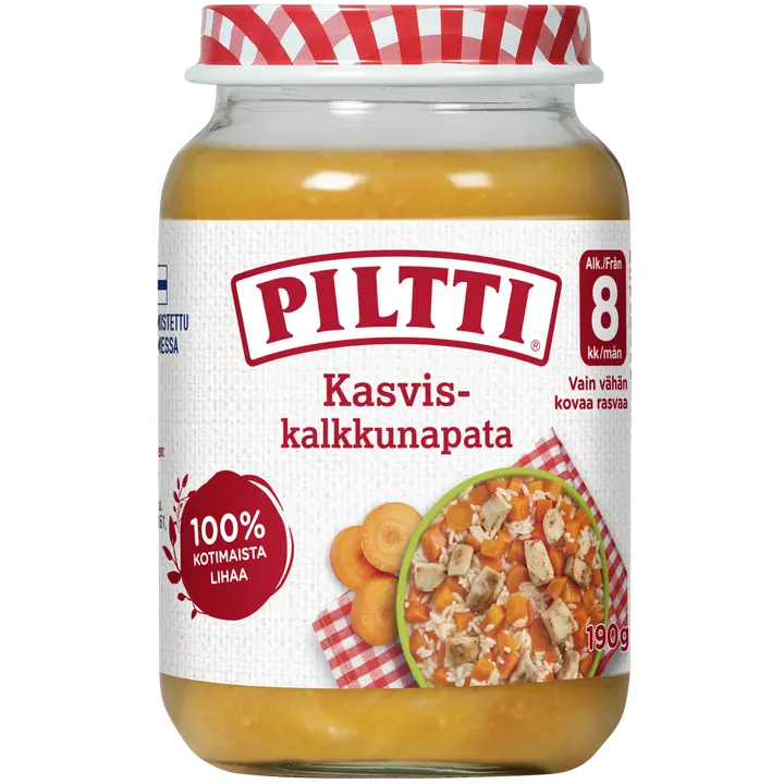 PILTTI 190g Kasvis-kalkkunapata lastenateria 8kk