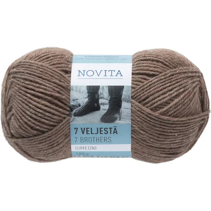 Novita 7 Veljestä lanka Simeoni 100g nutria 009 yarn