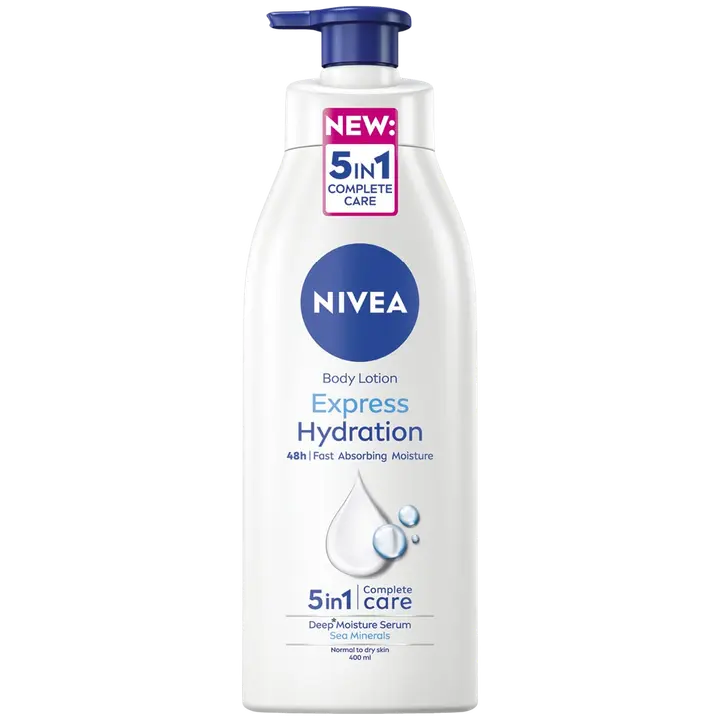 NIVEA 400ml Express Hydration Body Lotion -vartalovoide pumpulla