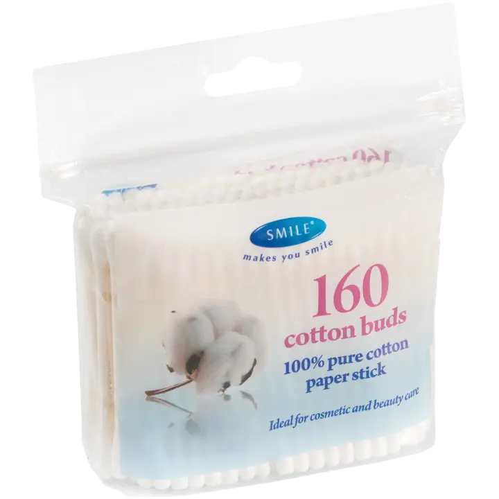 Smile vatitikud paberpulgaga kiles 160tk