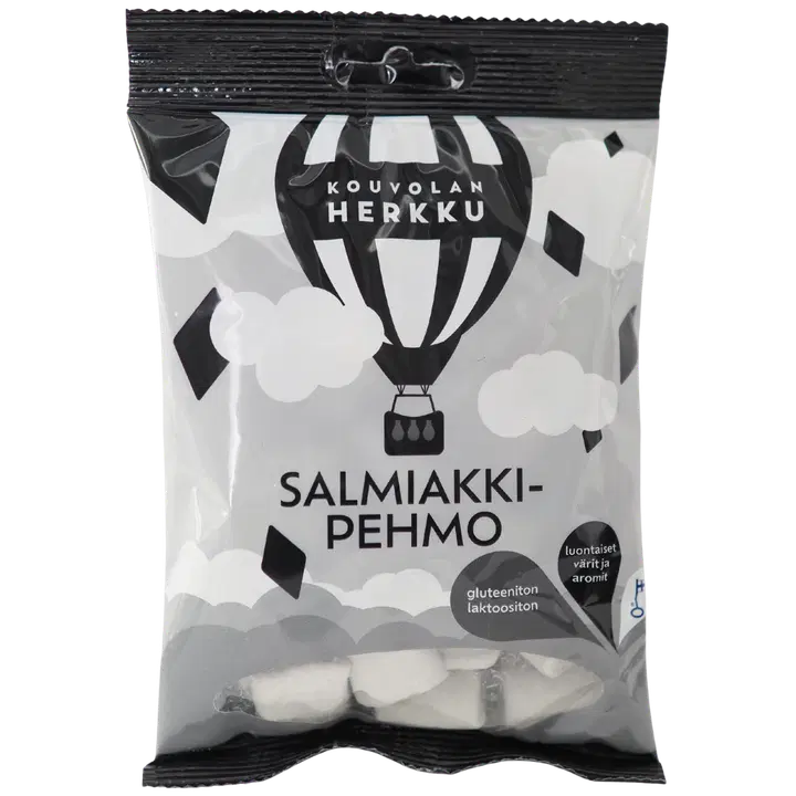 Kouvolan Herkku salmiakkipehmo vaahtokarkkeja 80 g