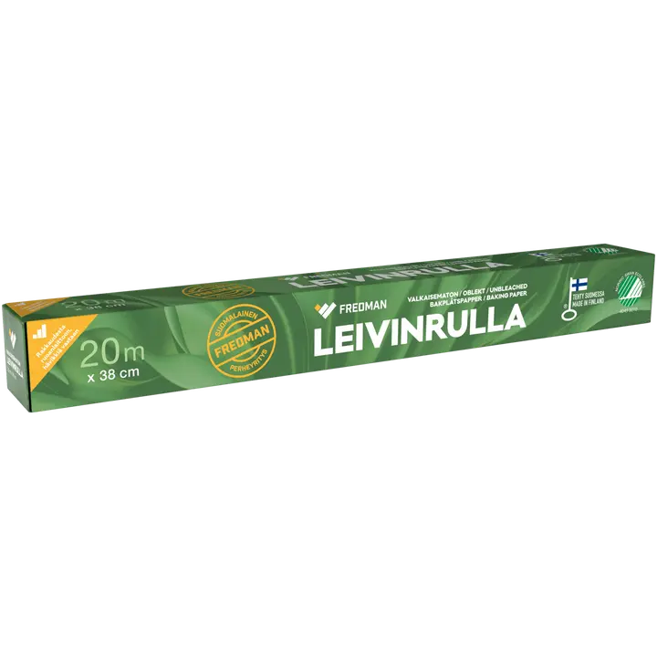 Fredman leivinrulla valkaisematon 38cm x 20m