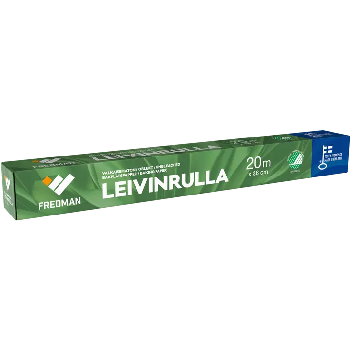 Fredman leivinrulla valkaisematon 38cm x 20m