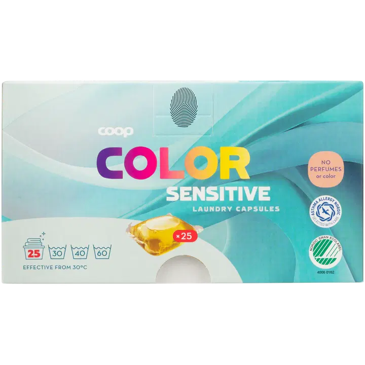 Pesukapslid Coop Color Sensitive 25tk