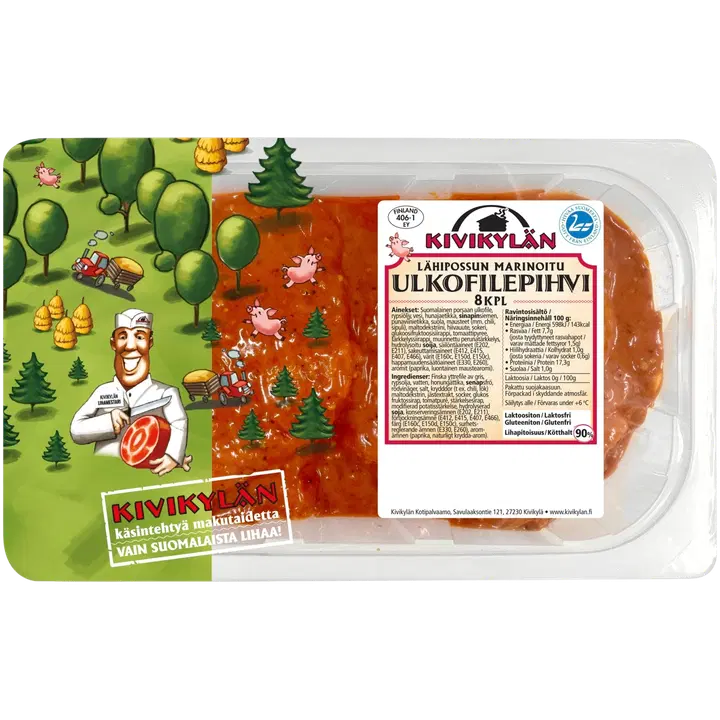 Kivikylän Porsaan ulkofilepihvi 8 kpl