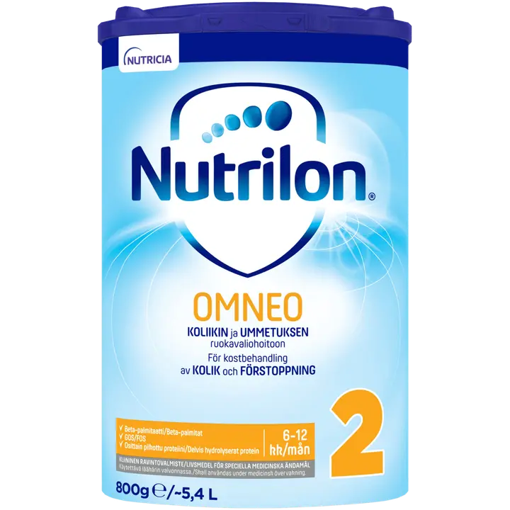 Nutrilon Omneo 2 800 g, kliininen ravintovalmistejauhe imeväisikäiselle, 6-12kk.