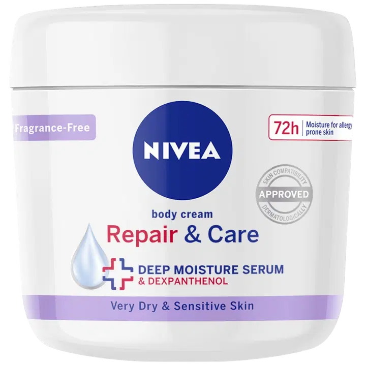 NIVEA 400ml Repair & Care Fragrance-Free Body Cream -vartalovoide