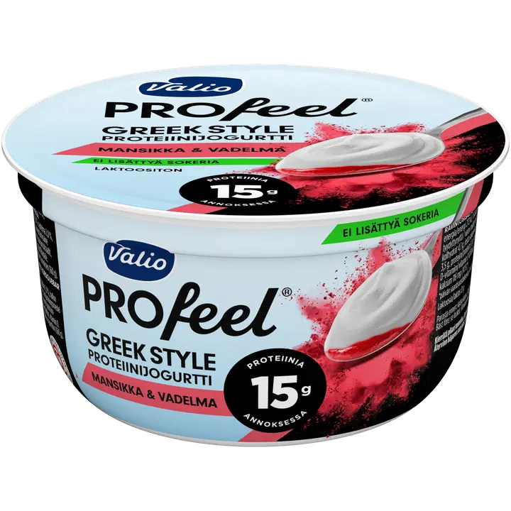Valio PROfeel® Greek Style proteiinijogurtti 160 g mansikka-vadelma laktoositon