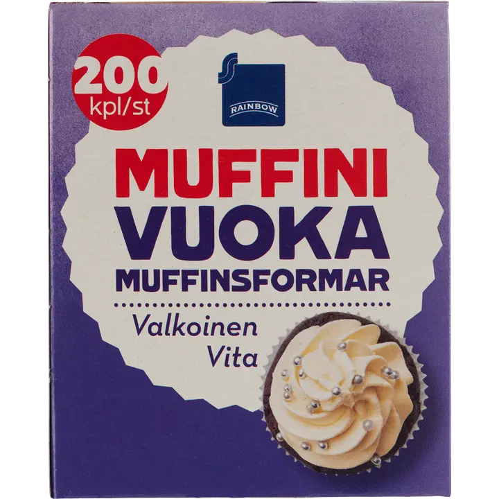 Rainbow muffinivuoka 200kpl