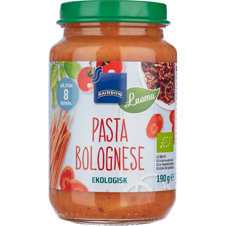 Rainbow luomu pasta bolognese 8kk 190g