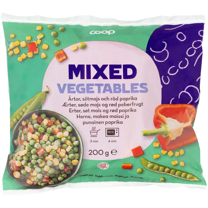 Coop herne-maissi-paprika 200 g pakaste