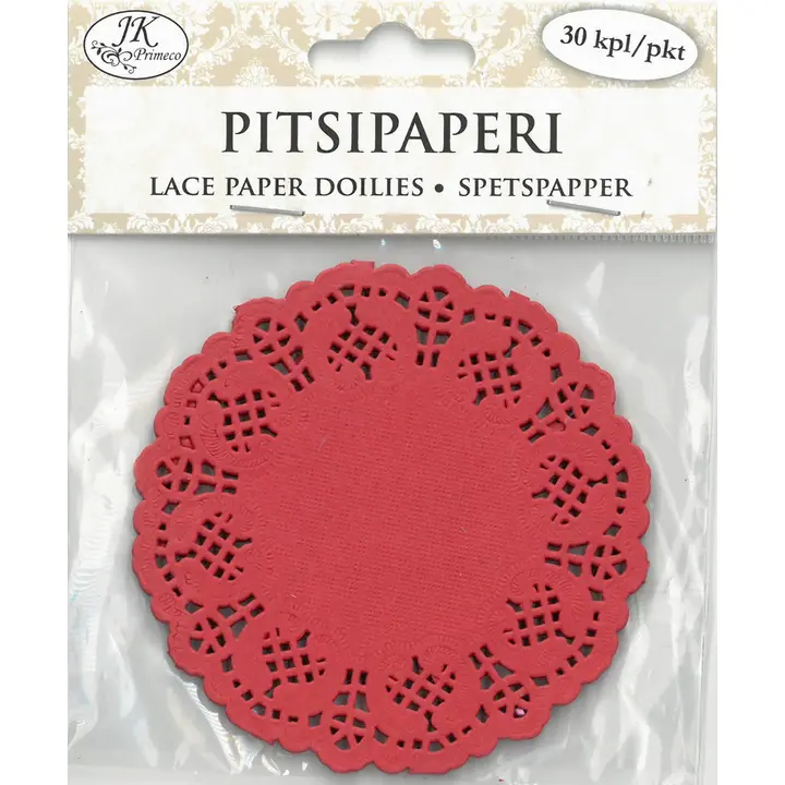 J.K. Primeco pitsipaperi ympyrä punainen 30kpl
