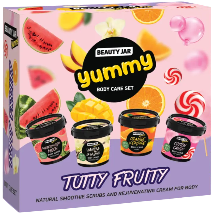 Beauty Jar Yummy! Tutty Frutty Body Set lahjapakkaus