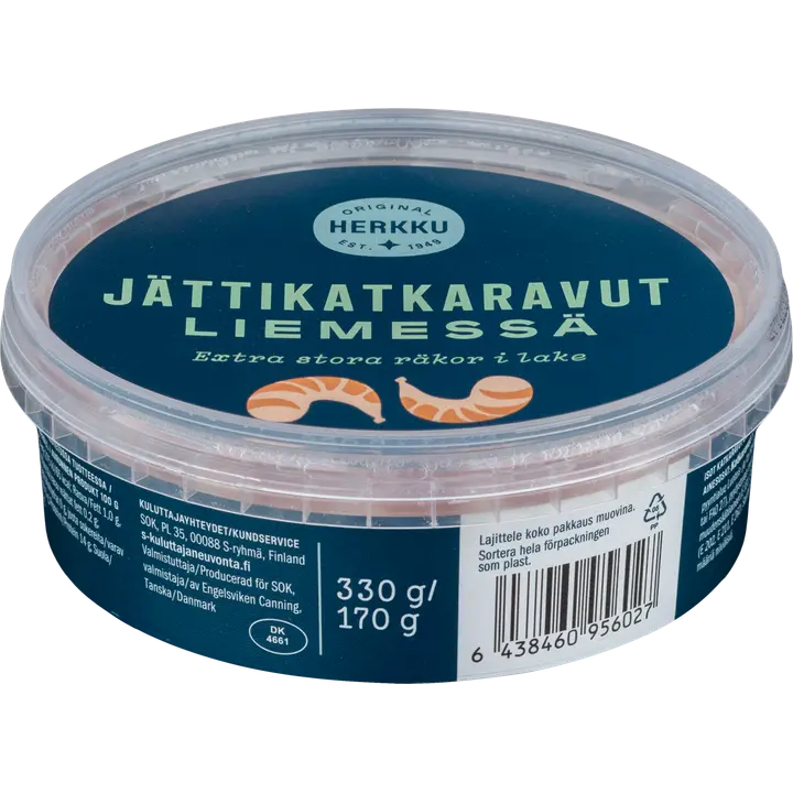 Herkku jättikatkaravut liemessä 170 g