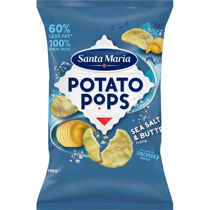 SANTA MARIA Meresoola- ja võimaitselised paisutatud kartulikrõpsud 100g