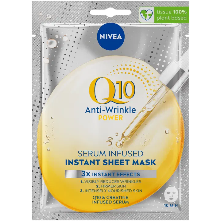 NIVEA 1kpl Q10 Anti-Wrinkle Power Serum Infused Sheet Mask -kasvonaamio