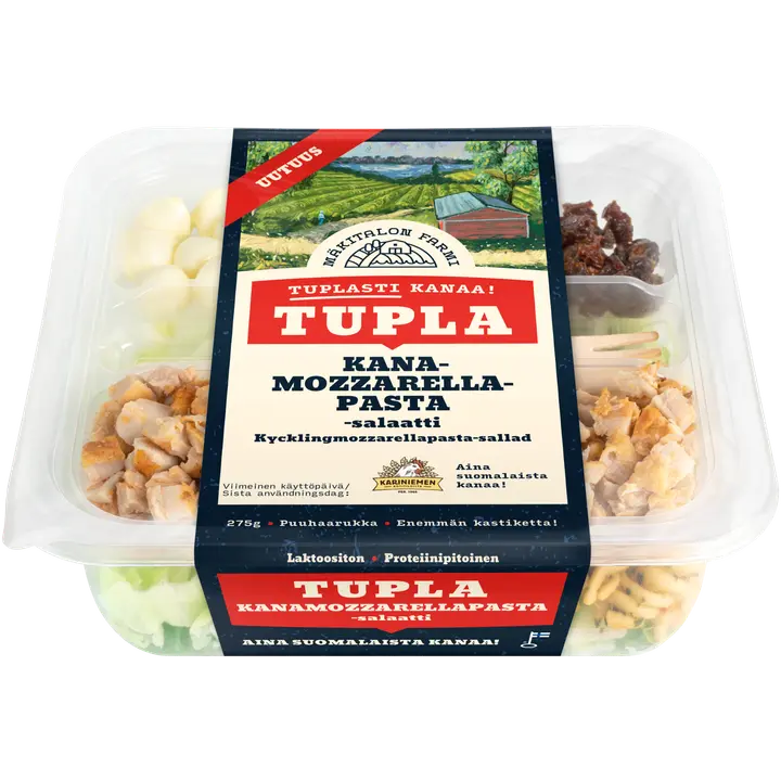 Mäkitalon Farmi Tupla Kana-mozzarella-pastasalaatti 275g